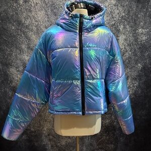 NWT DKNY TECH rare vintage aurora borealis iridescent ski jacket